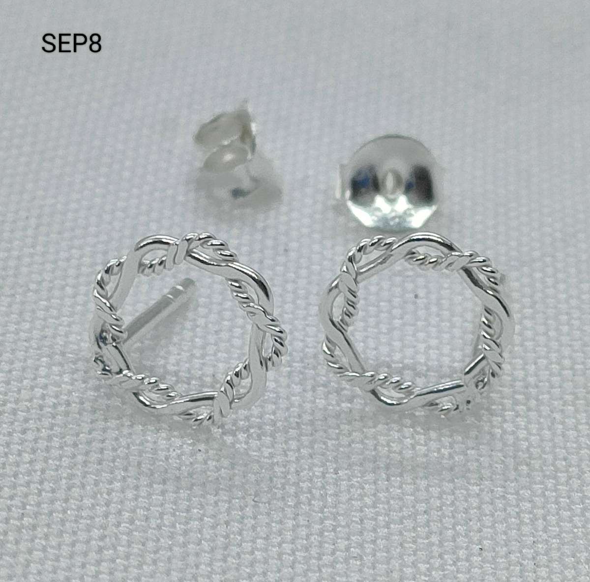 New Sterling Silver plain stud earrings-lovely design-925stamp