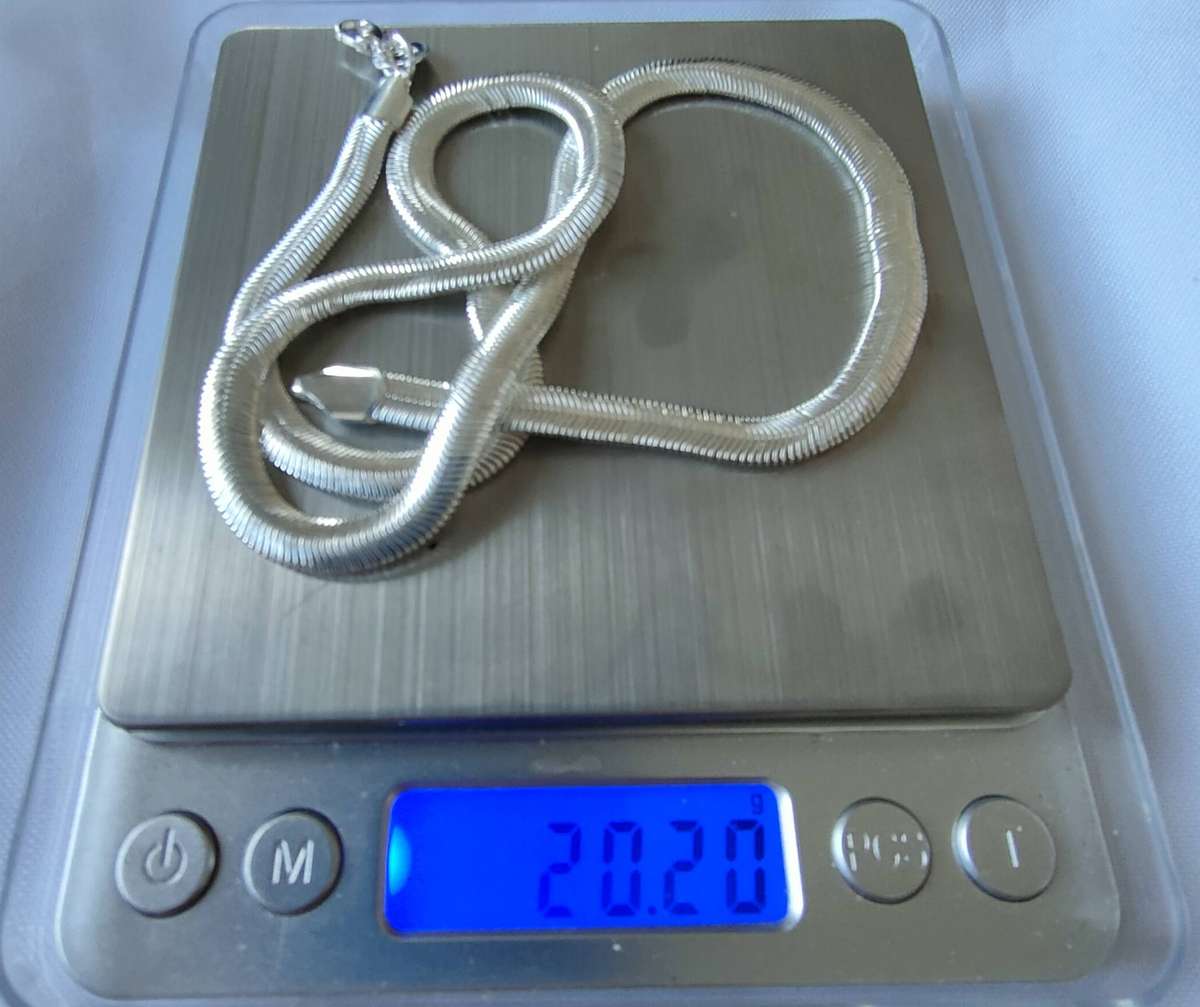 Sterling silver necklace- 925 stamped - 50 cm - 20.20g - well-designed snake bone style