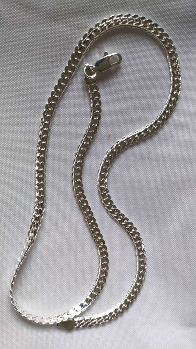 Sterling silver necklace- 925 stamped - 50 cm - 17.85g - flat decorative design