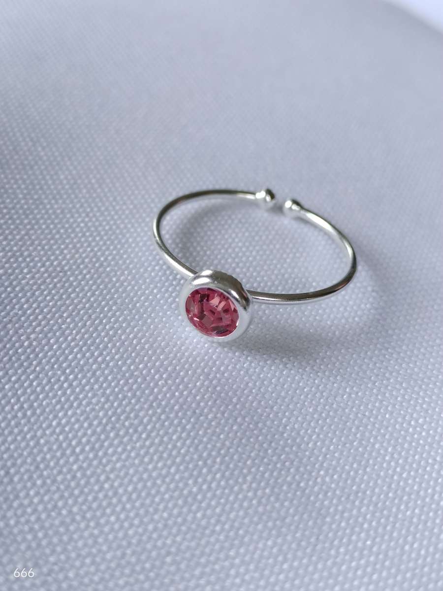 New Sterling Silver Austrian Crystal ring: Open adjustable size
