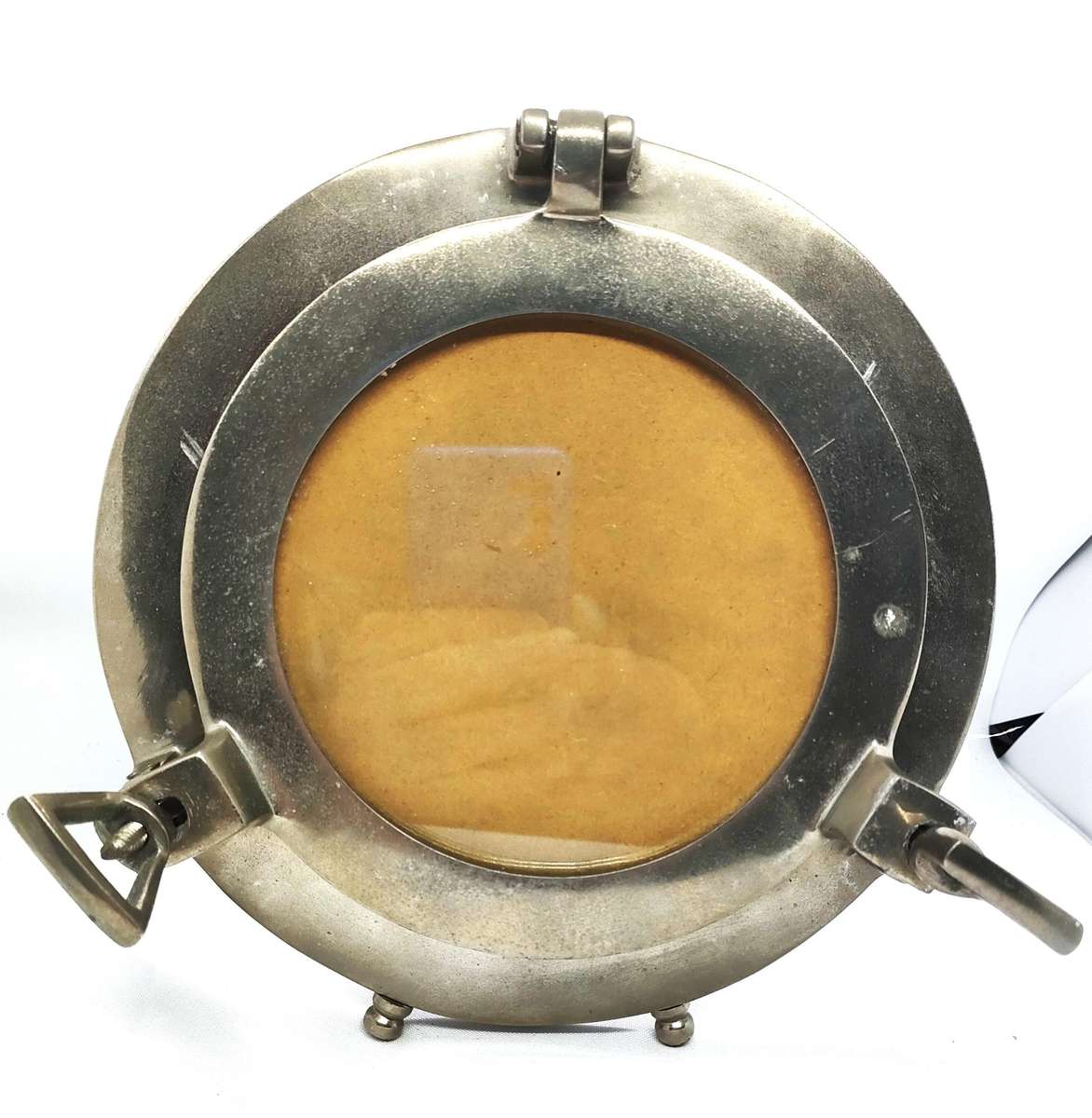 Gorgeous white metal Porthole type photo frame - Unique quality item