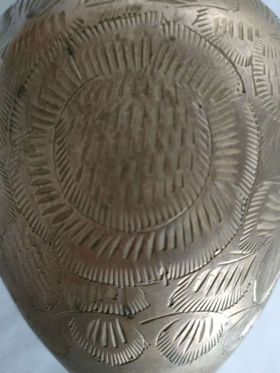 Large Brass vase - beautifully decorated - 400 mm high