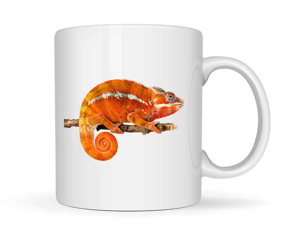 Printed Mug - Orange Chameleon Mug