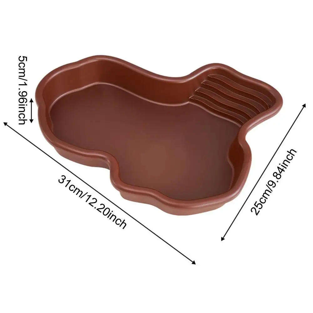 Pet Reptile Basking Platform Bathing Pool Tub With Ramp (31cm)