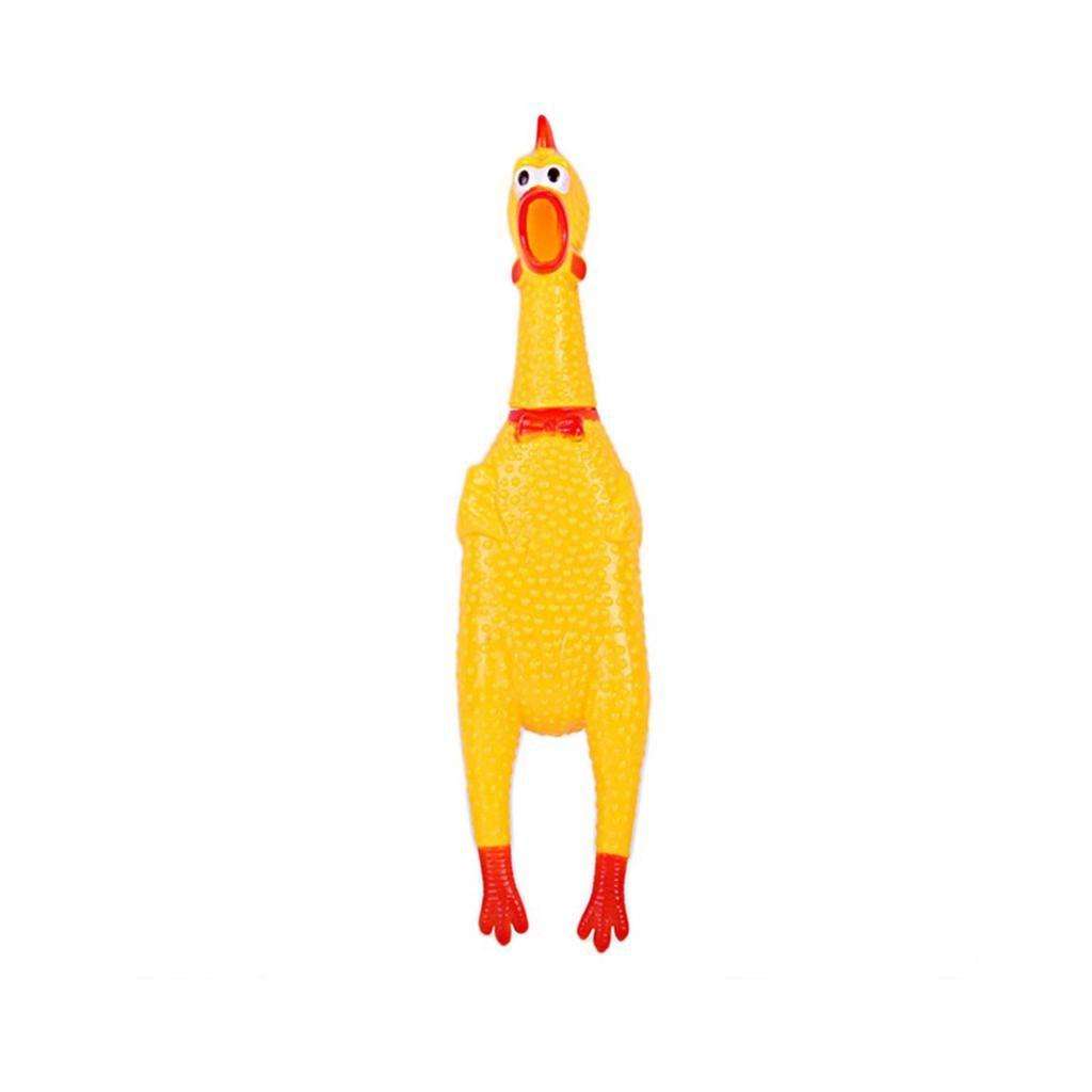 Squawking Rooster Screaming Rubber Chicken Shrilling Dog Toy