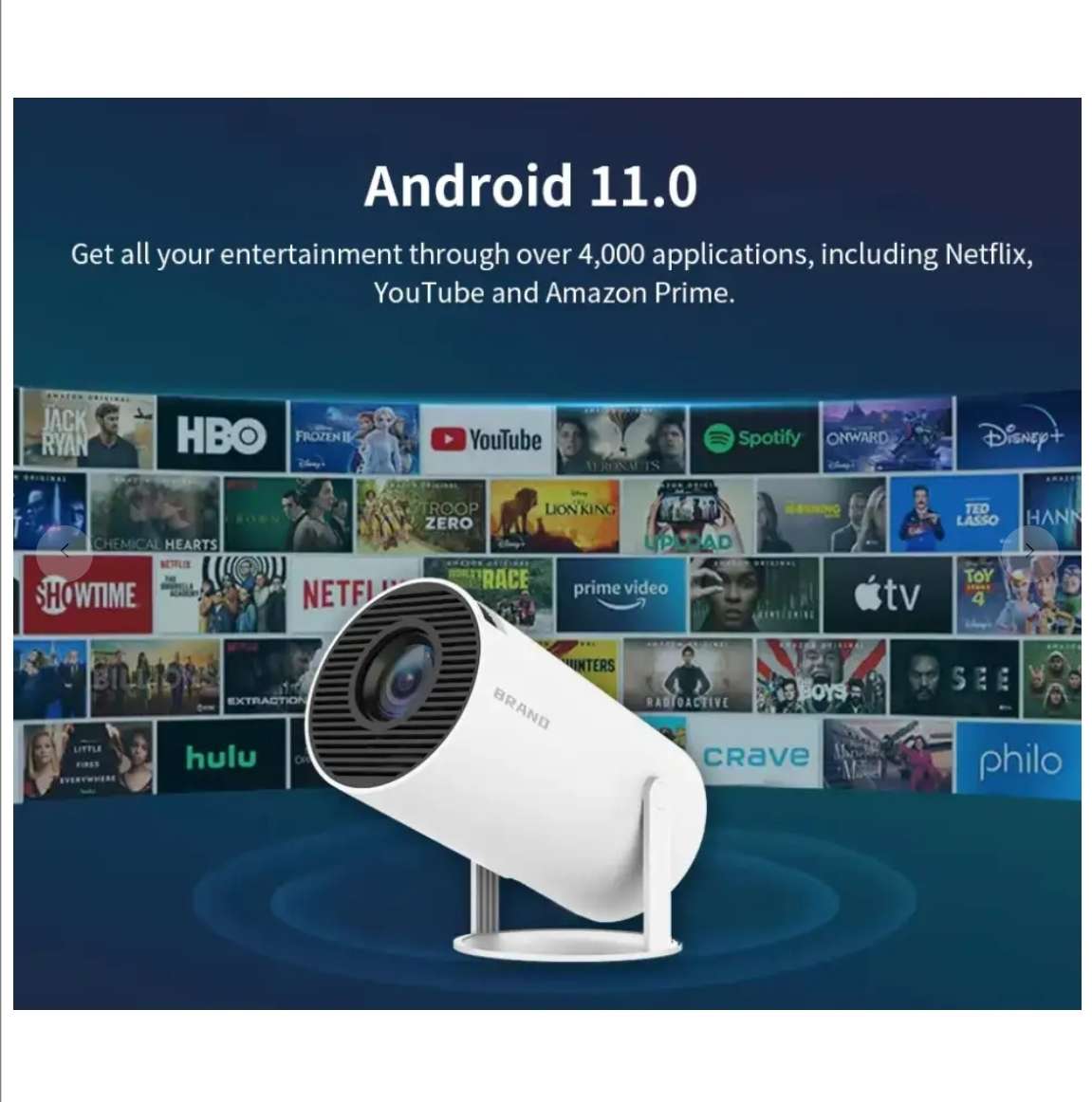 4K Wifi Portable Smart Projector Android OS - LED Light Source Projector TV