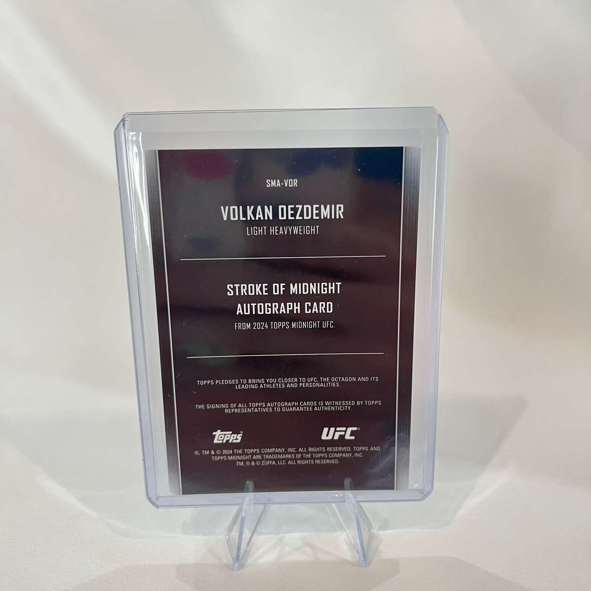2024 Topps UFC Midnight - Stroke of Midnight Auto Volkan Oezdemir #SMA-VOR