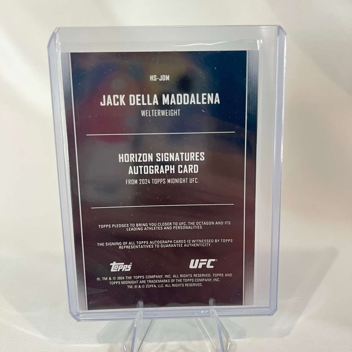2024 Topps UFC Midnight - Horizon Signatures Auto Jack Della Maddalena #HS-JDM