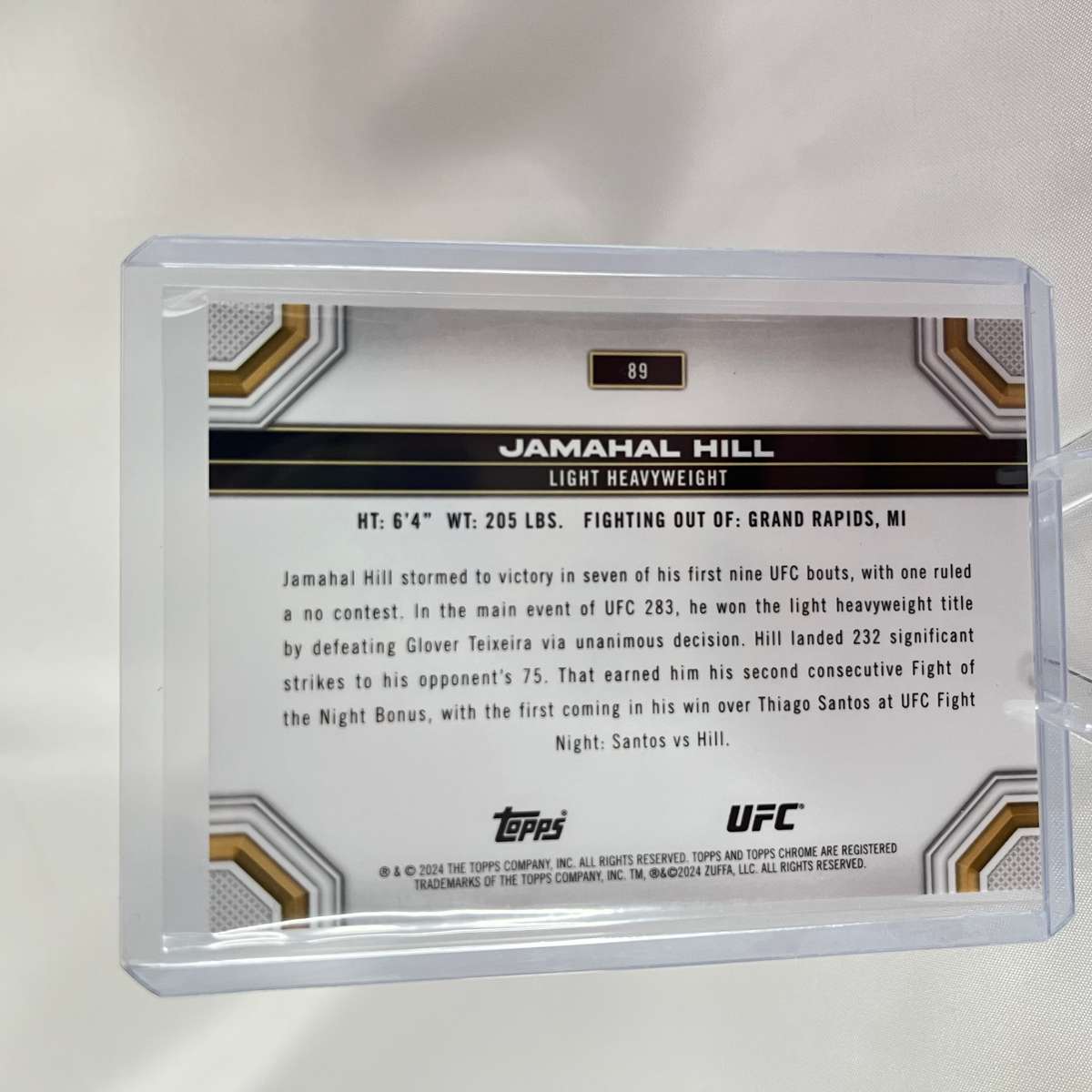 2024 Topps Chrome UFC - Jamahal Hill Speckle Refractor 100/299 #89