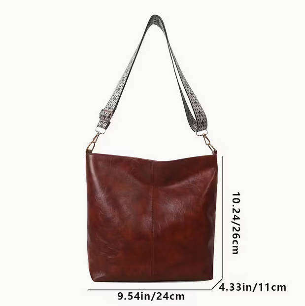 Vintage Style Shoulder and Crossbody bag - Dark Tan