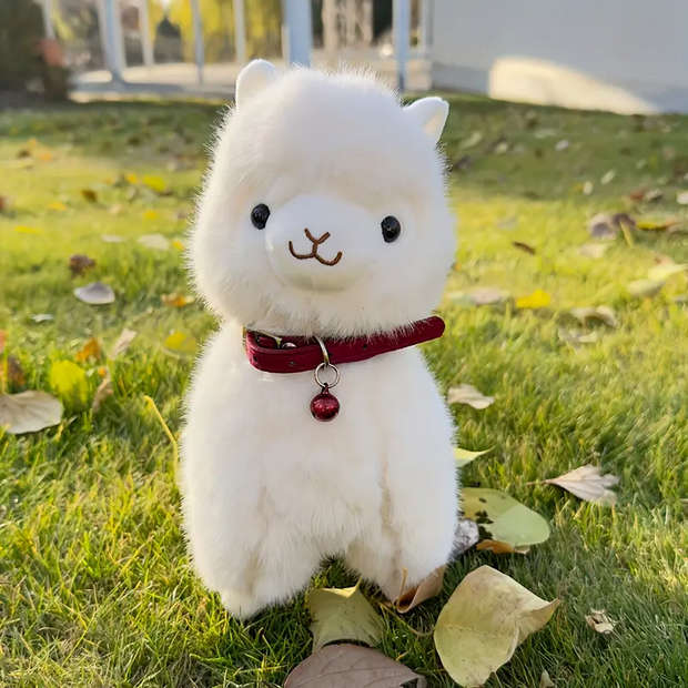 Alpaca Plush Toy with Neckband and Bell for Kids