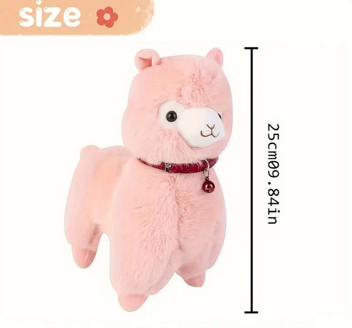 Alpaca Plush Toy with Neckband and Bell for Kids