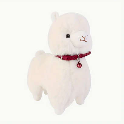 Alpaca Plush Toy with Neckband and Bell for Kids