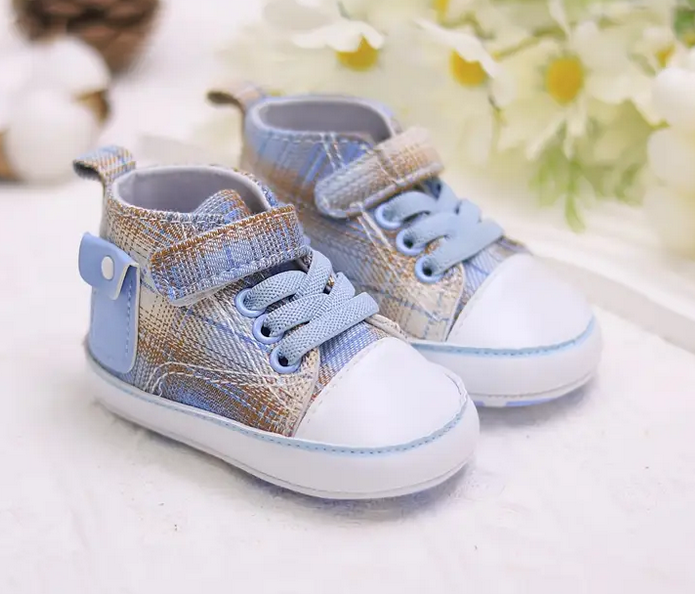Baby Shoes - 2 Pairs Denim Blue and Light Blue