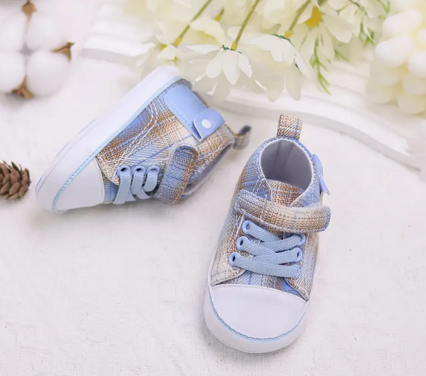 Baby Shoes - 2 Pairs Denim Blue and Light Blue