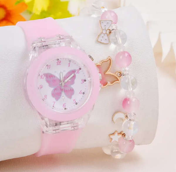 Butterfly Led Light Watch and Bracelet Set