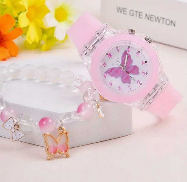 Butterfly Led Light Watch and Bracelet Set