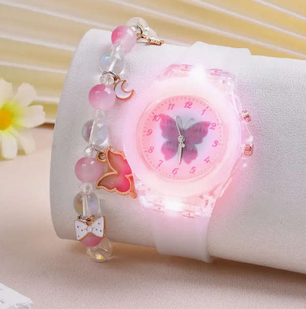 Butterfly Led Light Watch and Bracelet Set