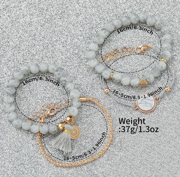 Watch and Bracelet Set - White and Rose Gold