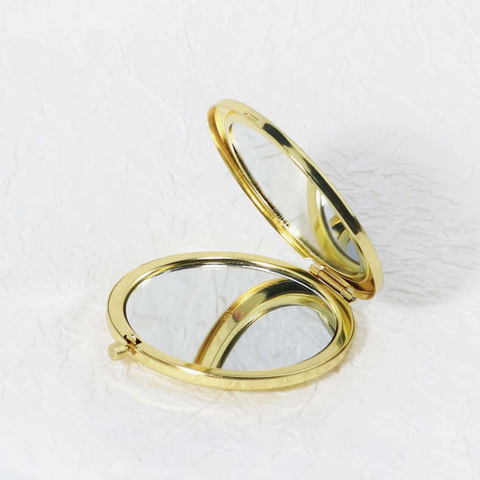 Sandalwood Hair Brush Engraved Gold Makeup Mirror and Earrings