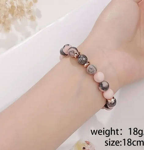 Bracelet - Grey, White, Black and Golden tones with Gift Card