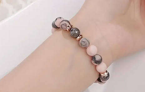 Bracelet - Grey, White, Black and Golden tones with Gift Card