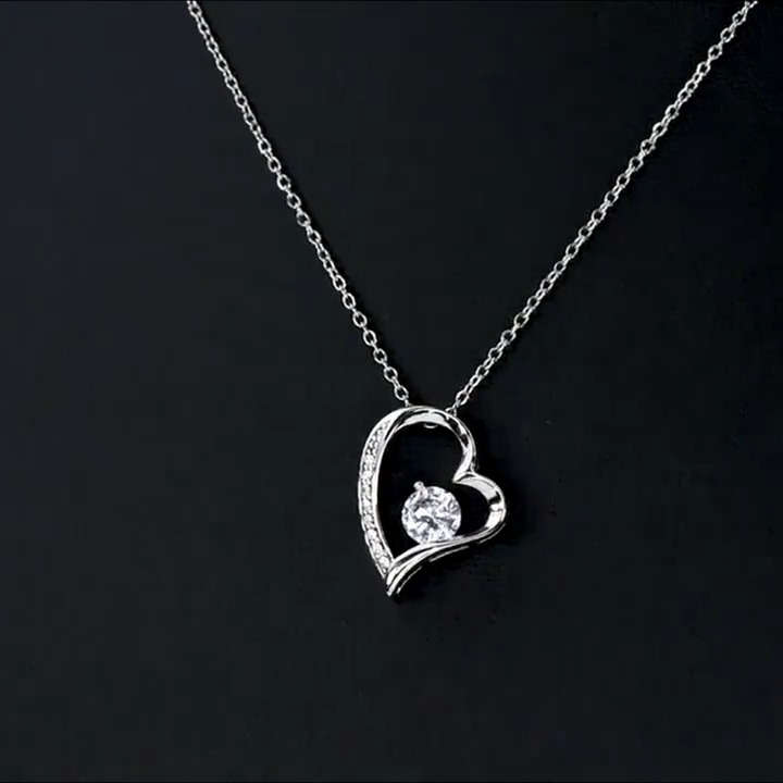 Love Heart Pendant Necklace with Gift Card and Gift Box