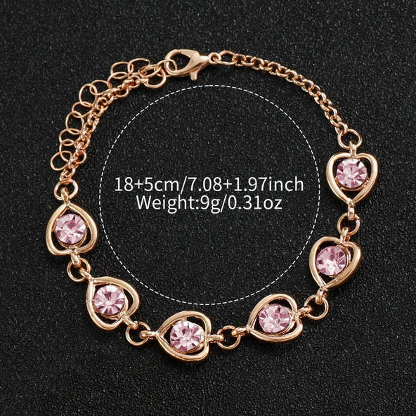 Watch and Jewellery Set - Pink and Rose Gold