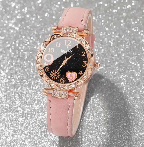 Watch and Jewellery Set - Pink and Rose Gold