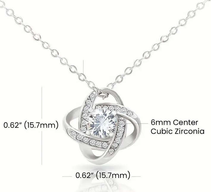 Love knot Pendant Necklace with Gift Card and Gift Box