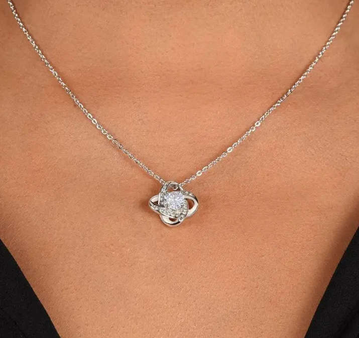 Love knot Pendant Necklace with Gift Card and Gift Box