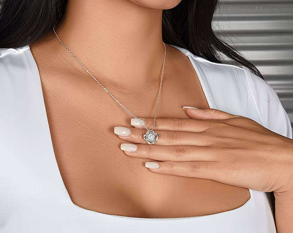 Love Knot Pendant Necklace with Gift Card and Gift Box