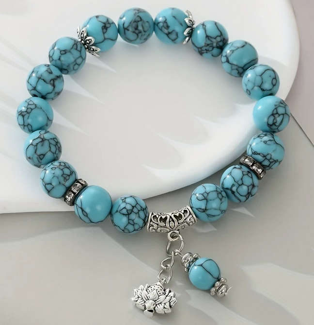 Vintage Style Earrings and Bracelet Set - Turquoise