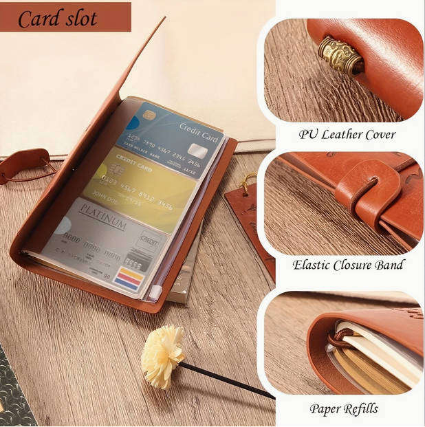 Vintage Message Embossed Journal with Wrap Closure