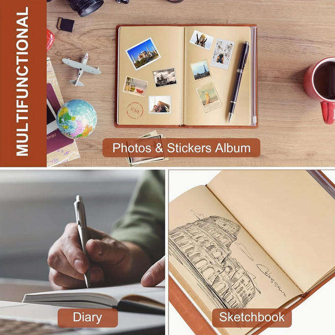 Vintage Message Embossed Journal with Wrap Closure