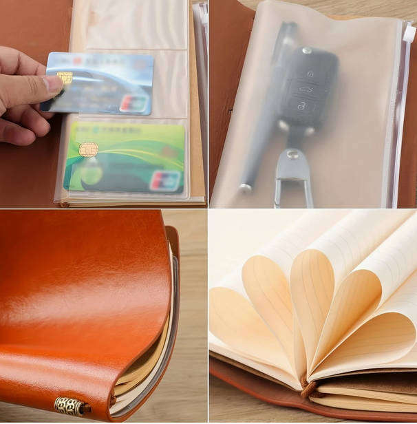 Vintage Message Embossed Journal with Wrap Closure