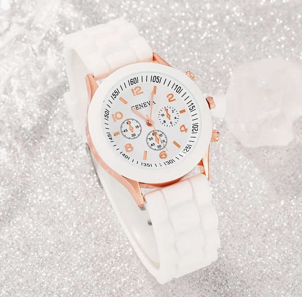 Watch and Bracelet Set - White and Rose Gold