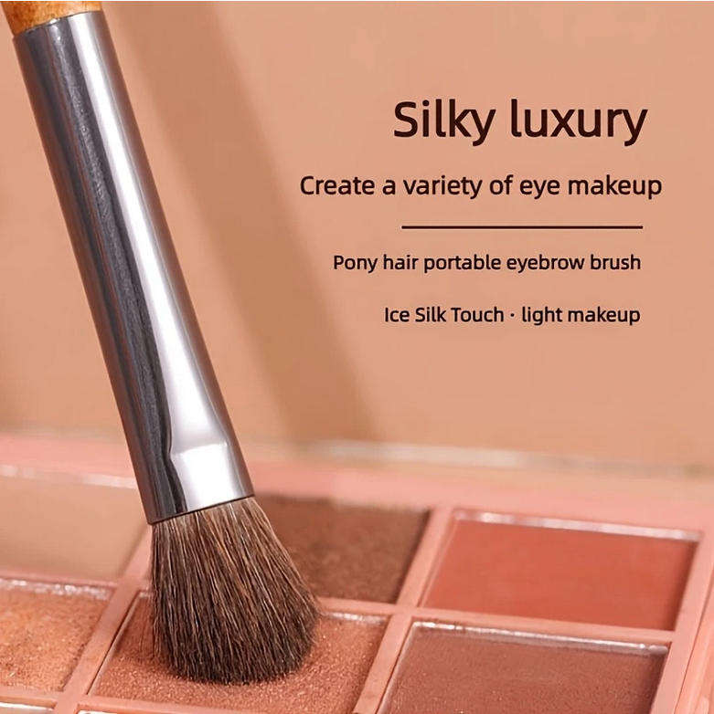 Vintage Style Makeup Bag with 5 PCS Birchwood Makeup Brush Set