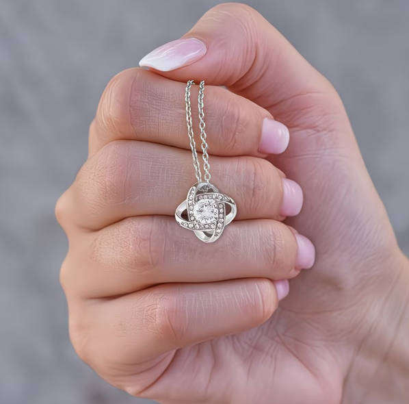Love Knot Pendant Necklace with Gift Card and Gift Box