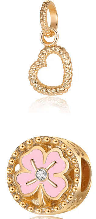 9 Piece Charm Set - Golden Glow Heart Selection