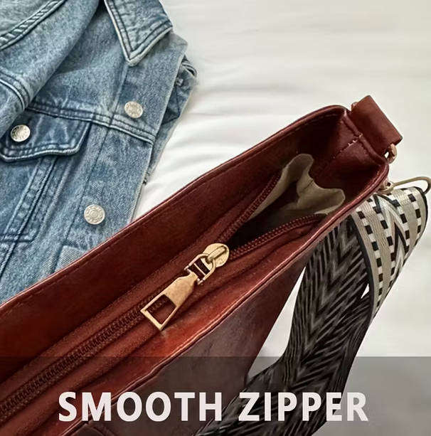 Vintage Style Shoulder and Crossbody bag - Dark Tan