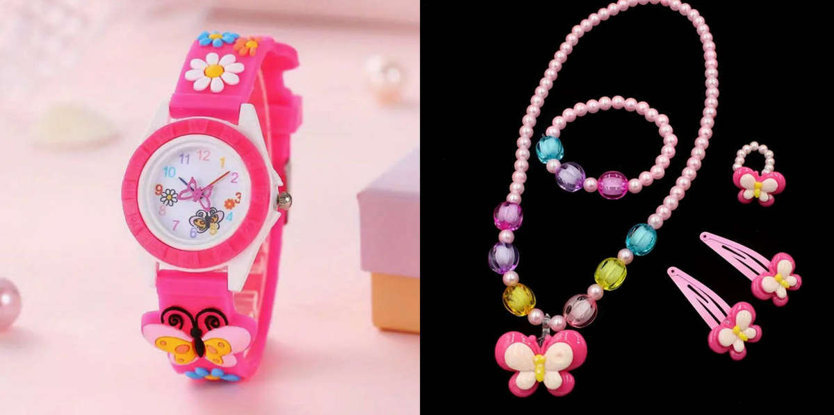 Butterfly Watch Jewellery and Hair Accessory Set