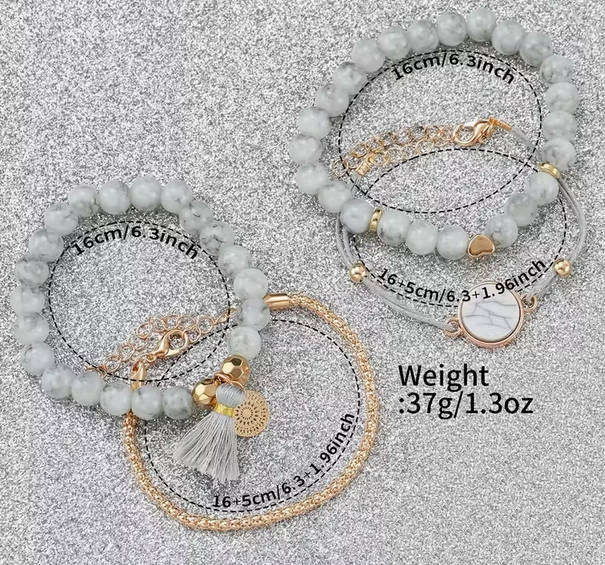 Watch and Bracelet Set - White and Rose Gold