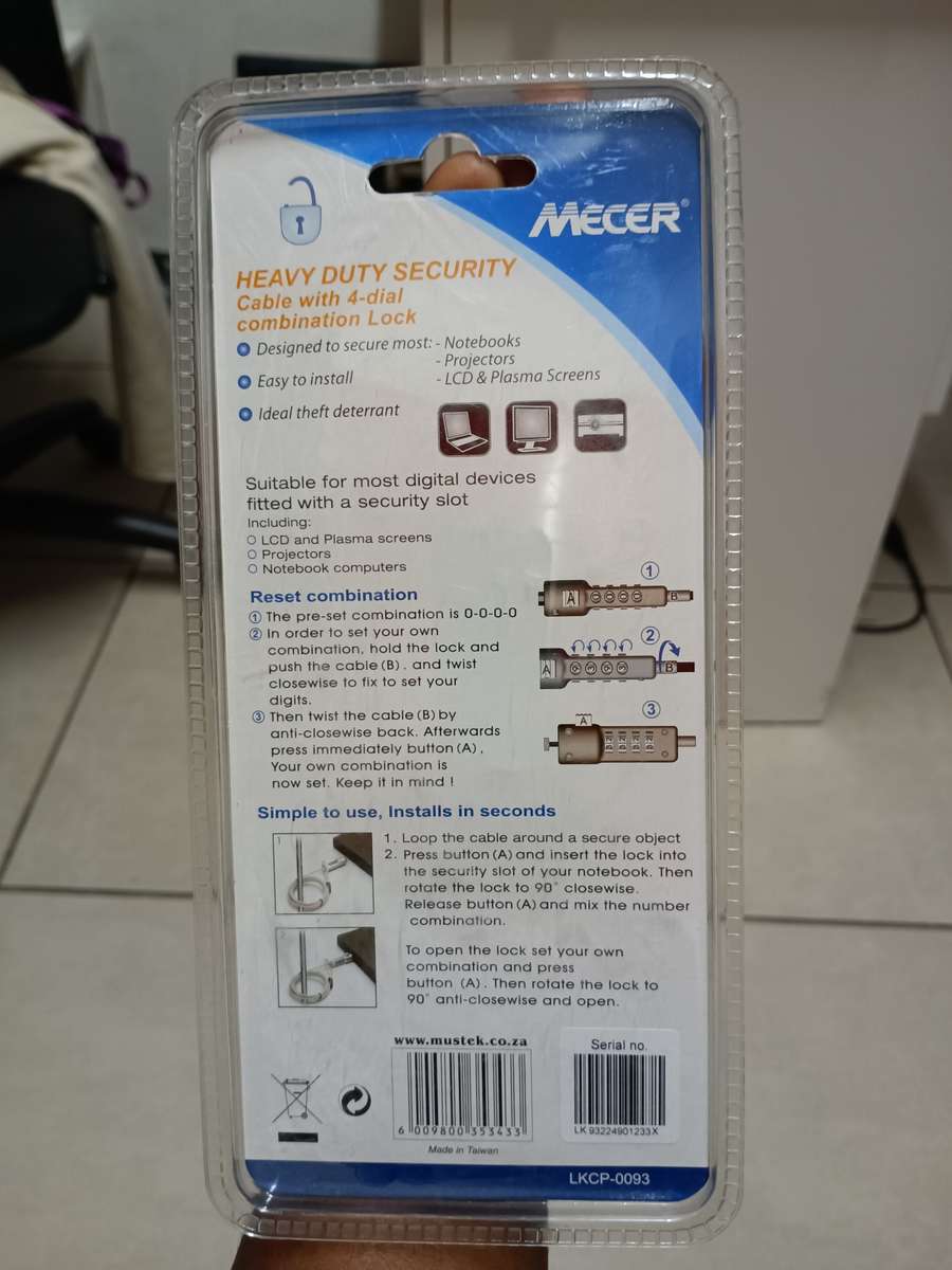 Laptop Lock Meccer LKCP-0093