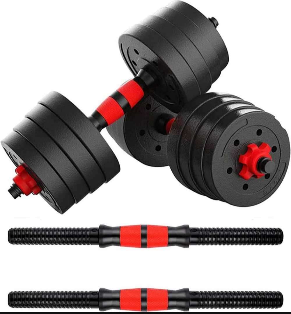 20kg Adjustable Dumbbell and Barbell Weights Set for Gym