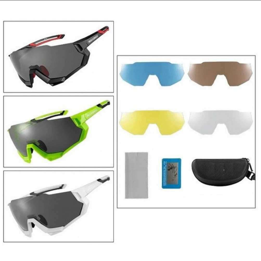 Rockbros Polarized Multi-Lens Cycling Glasses - Black