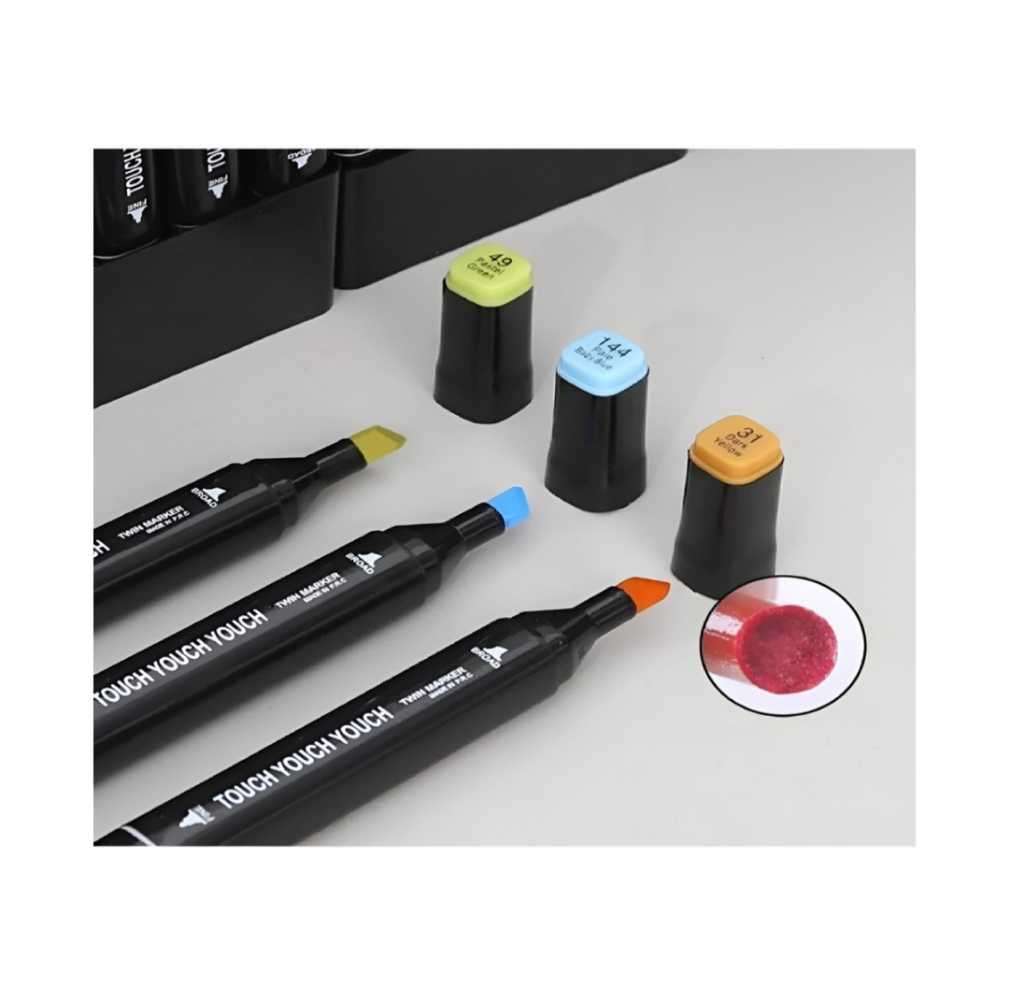 80-Piece Multi-Colored Portable Marker Pen Set with Carrying Bag