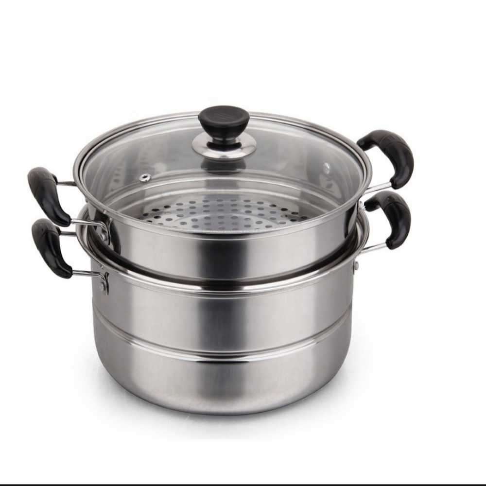 2 Tier Steaming Pot  28CM (brown dots in pot)