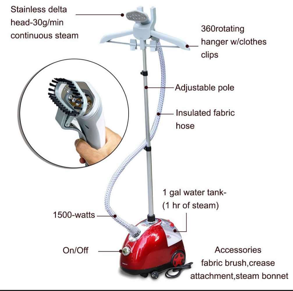 Sokany Steam Handheld Ironing Machine for All Seasons Garment - Red