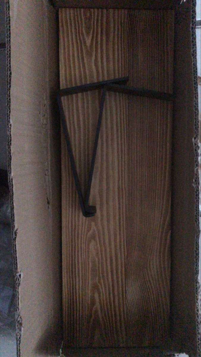 Wood Floating Shelves 2-Set with Metal Brackets for Office/Gym/Home - Woodgrain-Brown